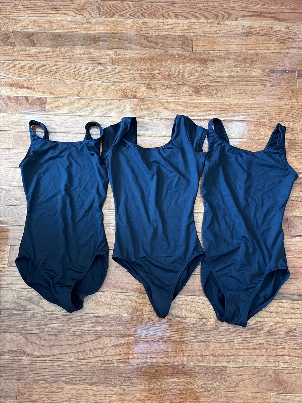 Bundle of 3 Bloch black leotards in women’s Petite